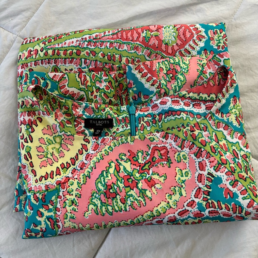 Talbots Colorful Paisley Dress - size 10p